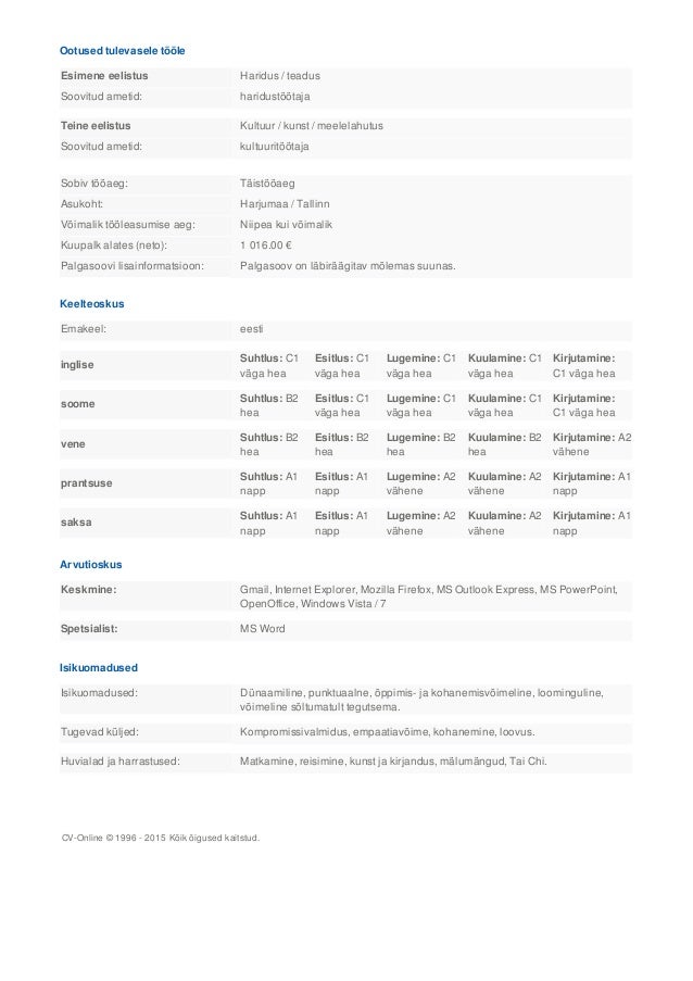 tugevad küljed cv